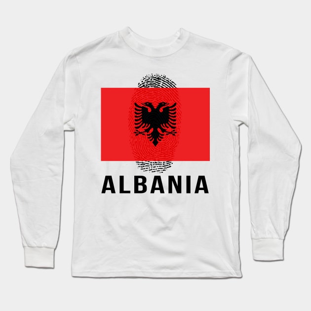 Albania Flag Soccer DNA Long Sleeve T-Shirt by Rocky Ro Designs